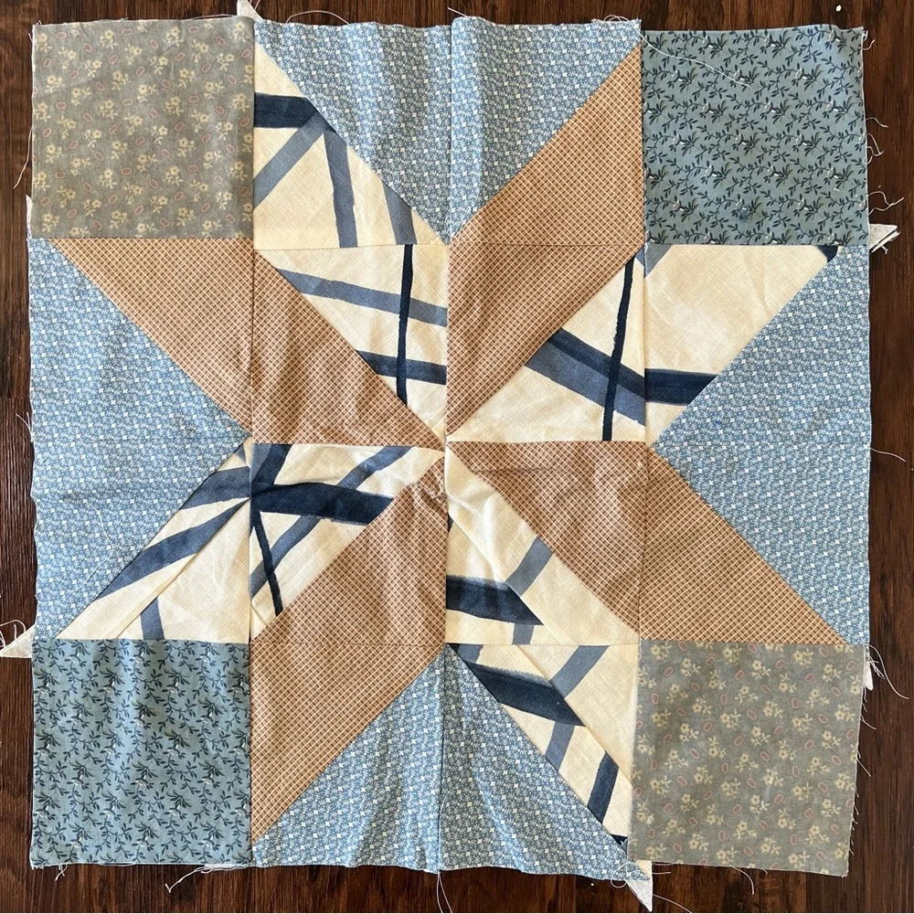 Vintage star quilt square cutter lot 3 22” square Americana vintage fabric corgi